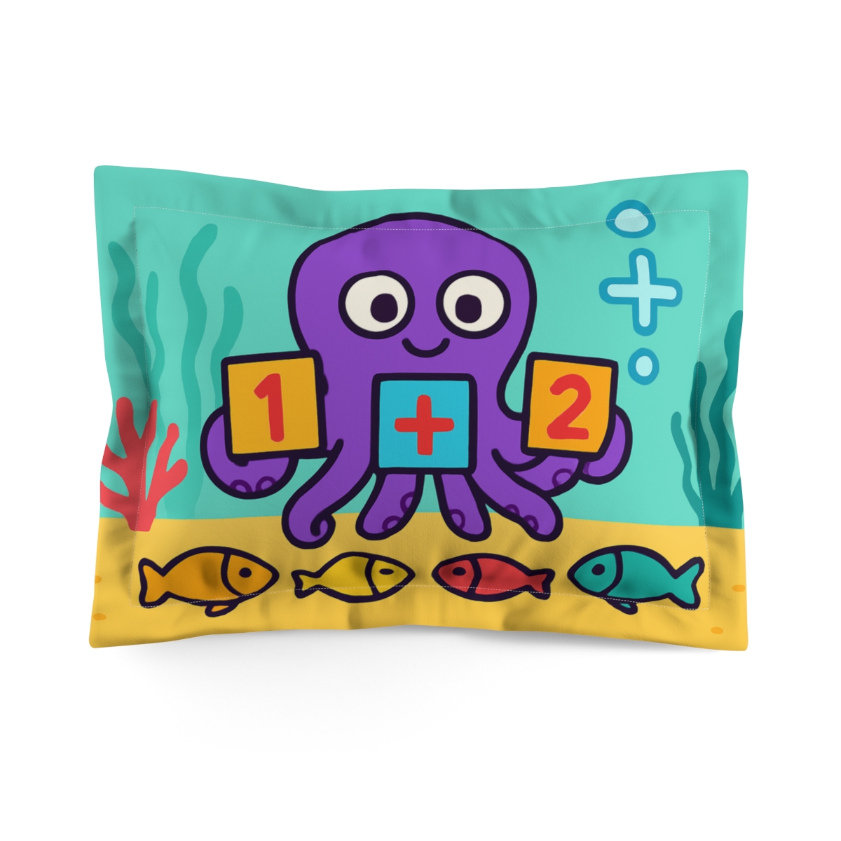 Coral Reef Math Party With Octopus custom pillows