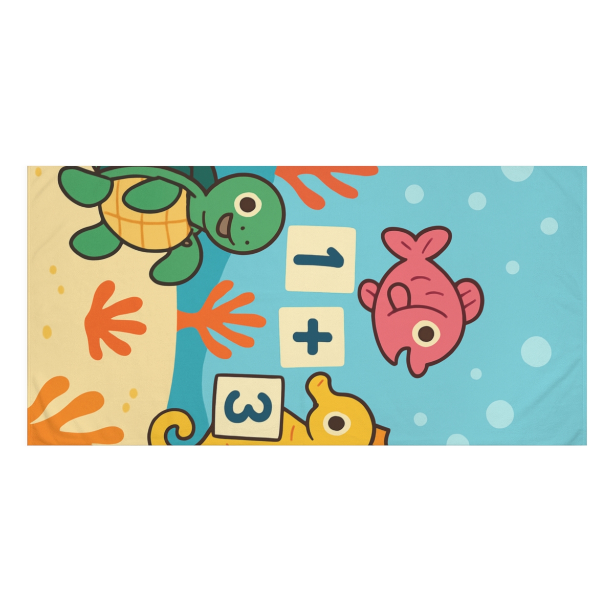Coral Reef Math Party decorative home towels