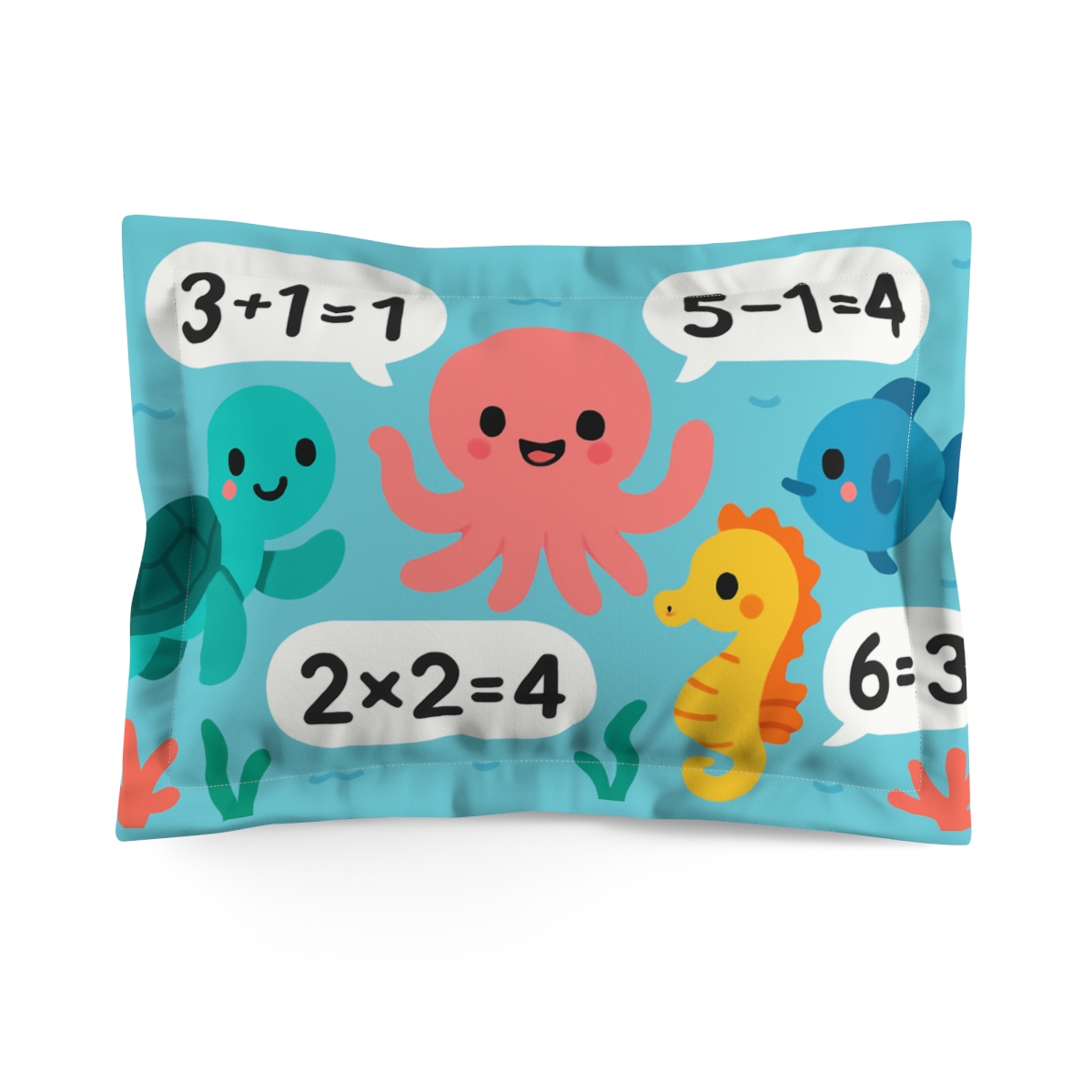 Coral Reef Math Squad trendy accent pillows