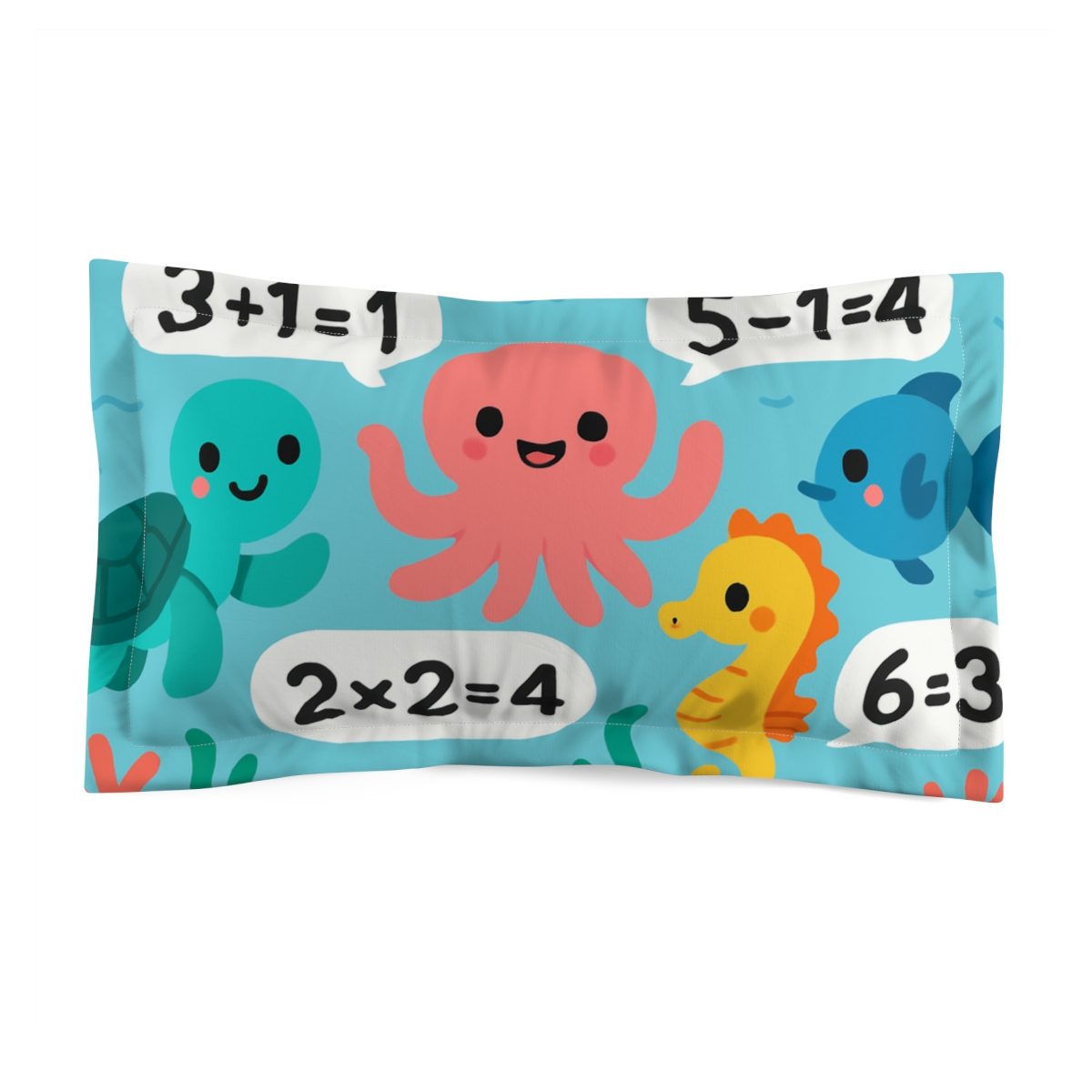 Coral Reef Math Squad trendy accent pillows