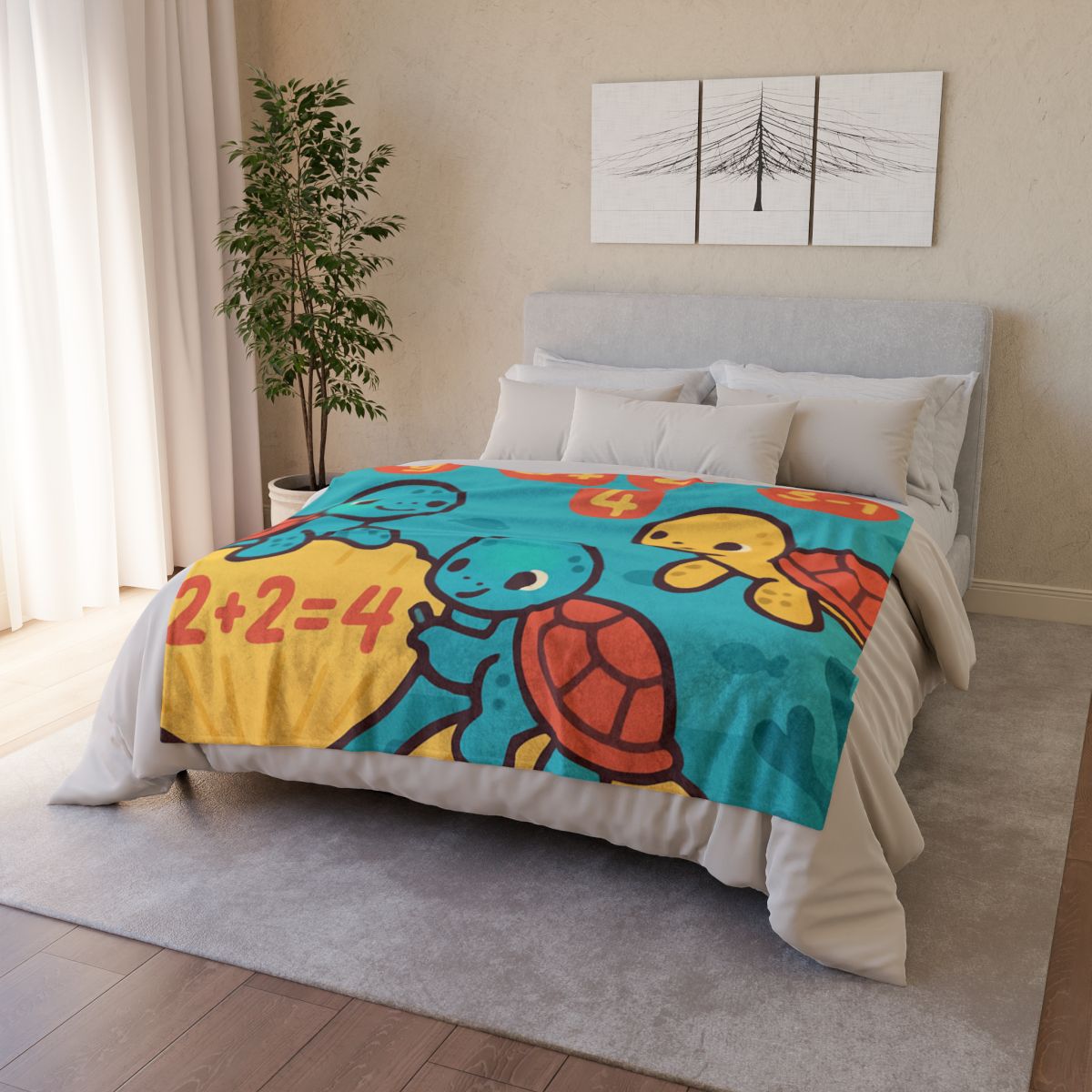 Coral Reef Math Turtles warm winter blankets