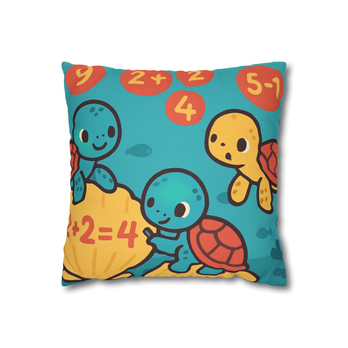 Coral Reef Math Turtles personalized pillow covers