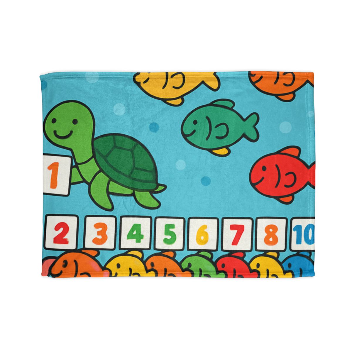 Coral Reef Number Parade personalized cozy blankets