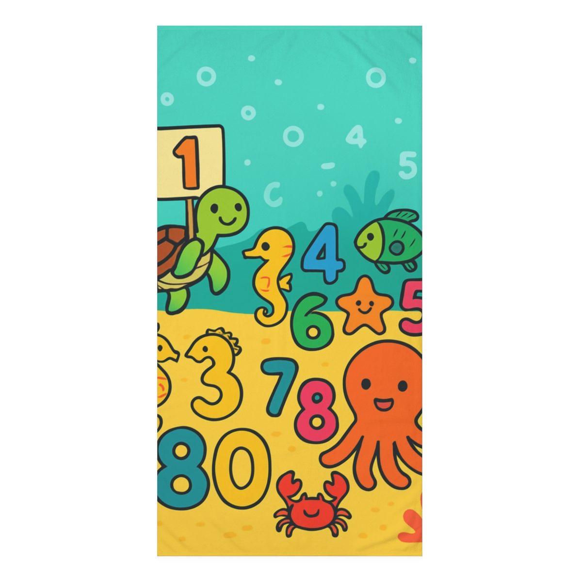 Coral Reef Number Parade stylish beach towels