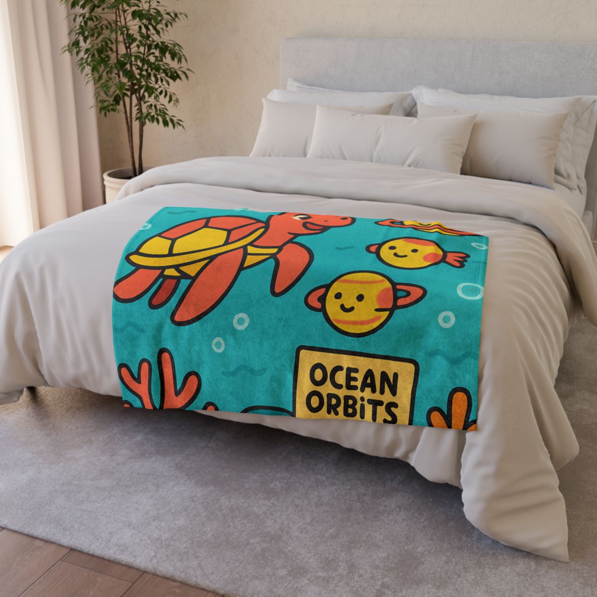 Coral Reef Planet Parade stylish throw blankets