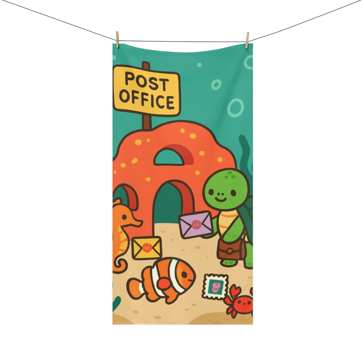 Coral Reef Post Office For Sea Creatures comfortable face towels