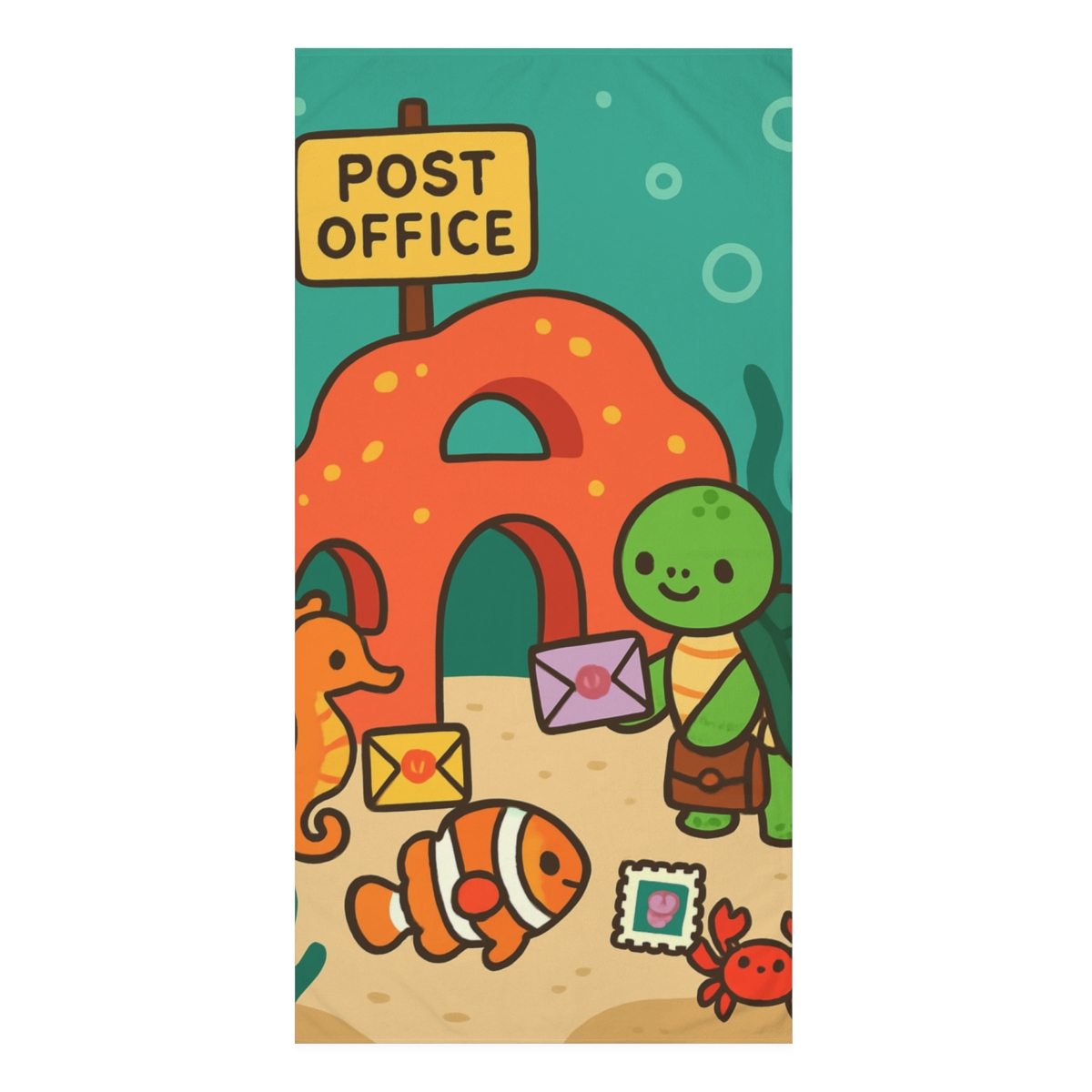 Coral Reef Post Office For Sea Creatures comfortable face towels