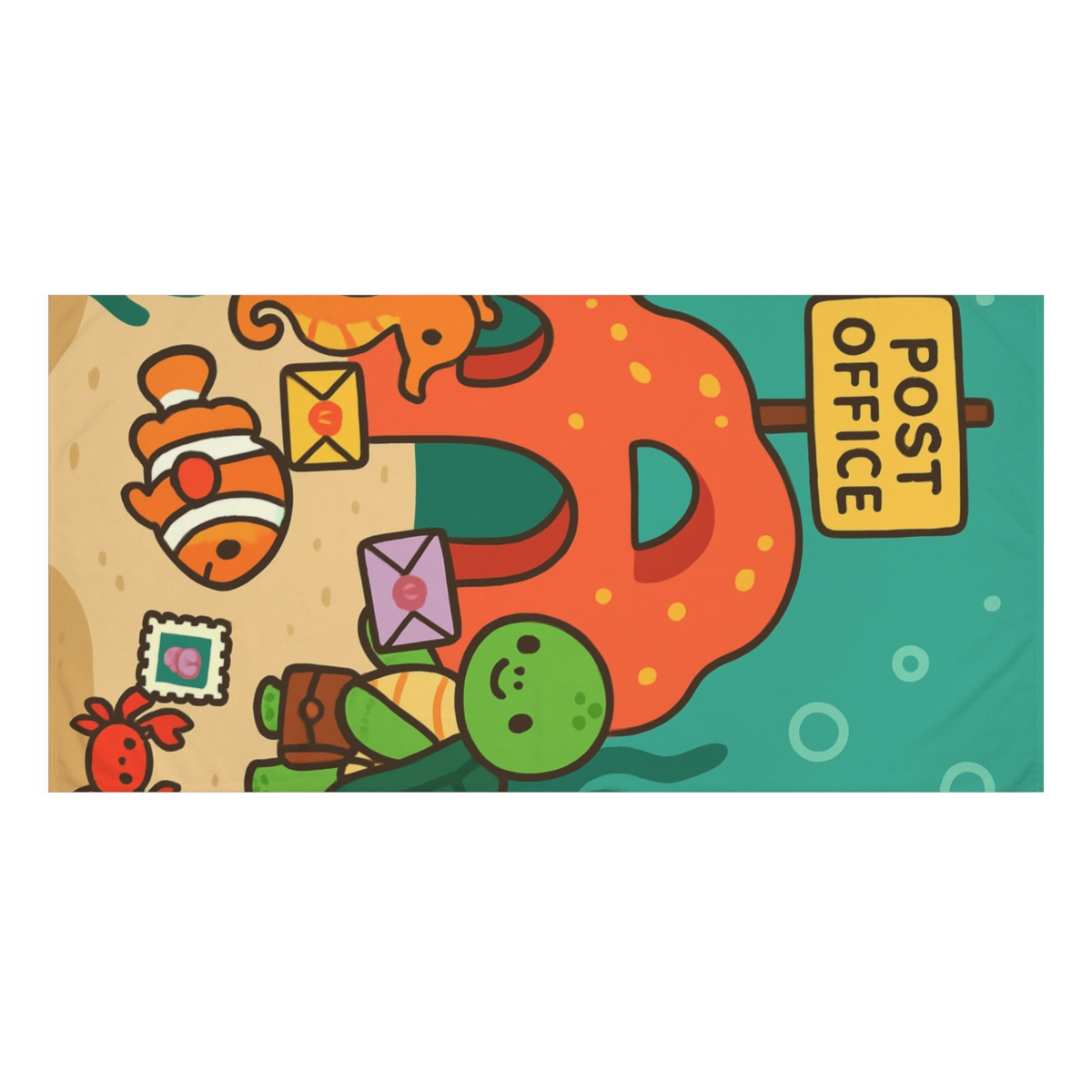 Coral Reef Post Office For Sea Creatures comfortable face towels