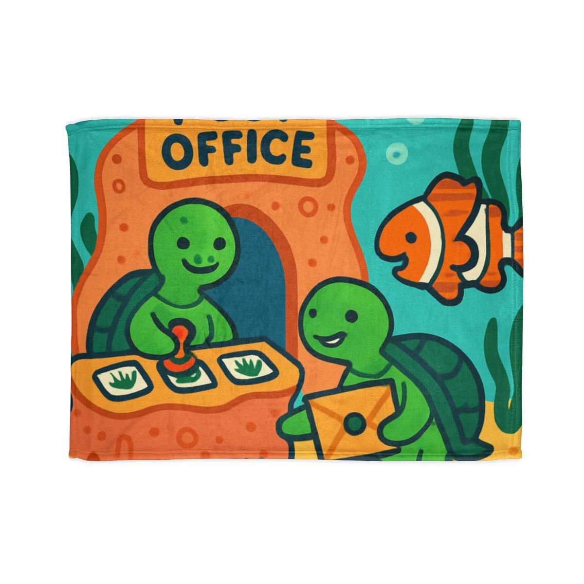 Coral Reef Post Office Run By Sea Turtles custom blankets