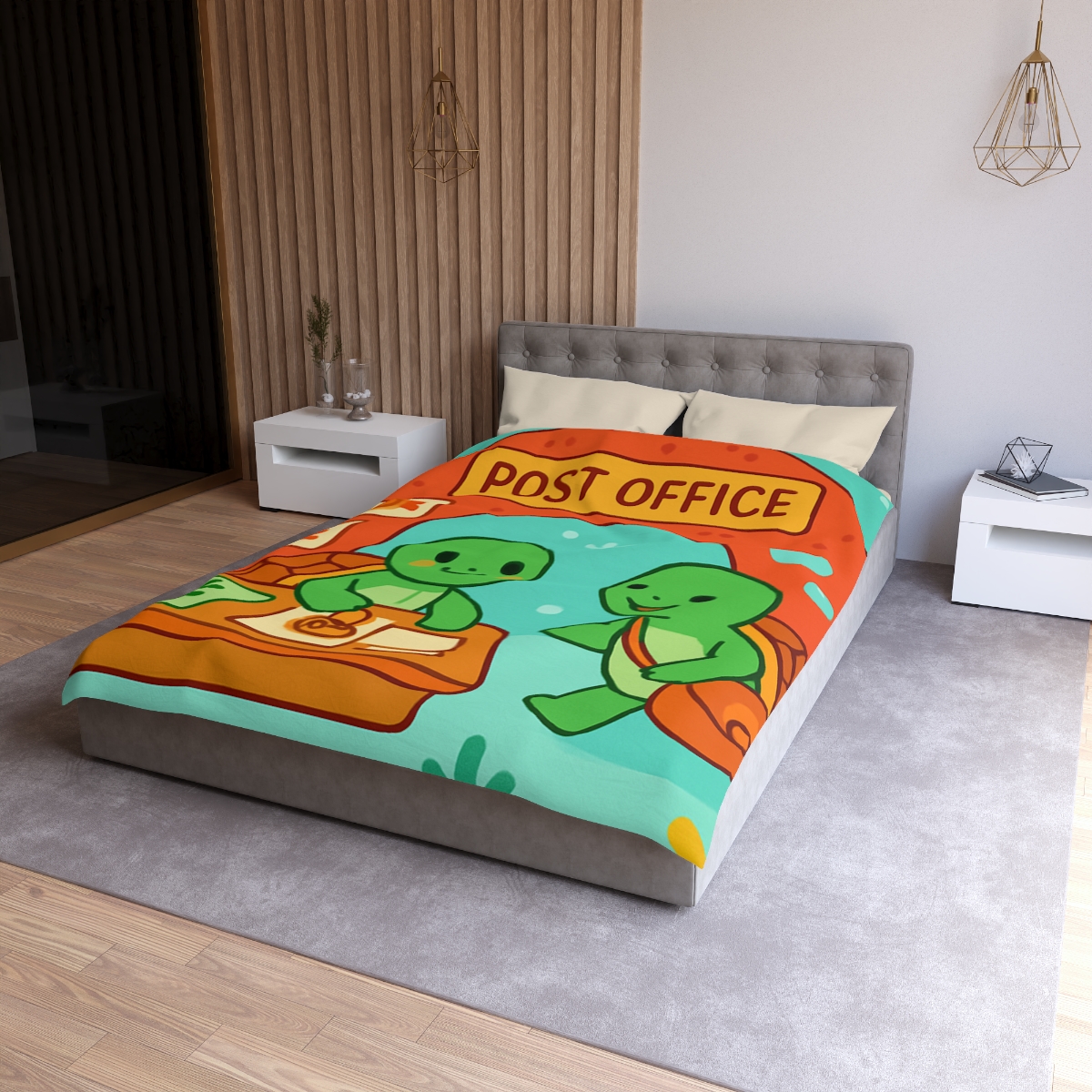 Coral Reef Post Office Run By Sea Turtles unique patterned duvets