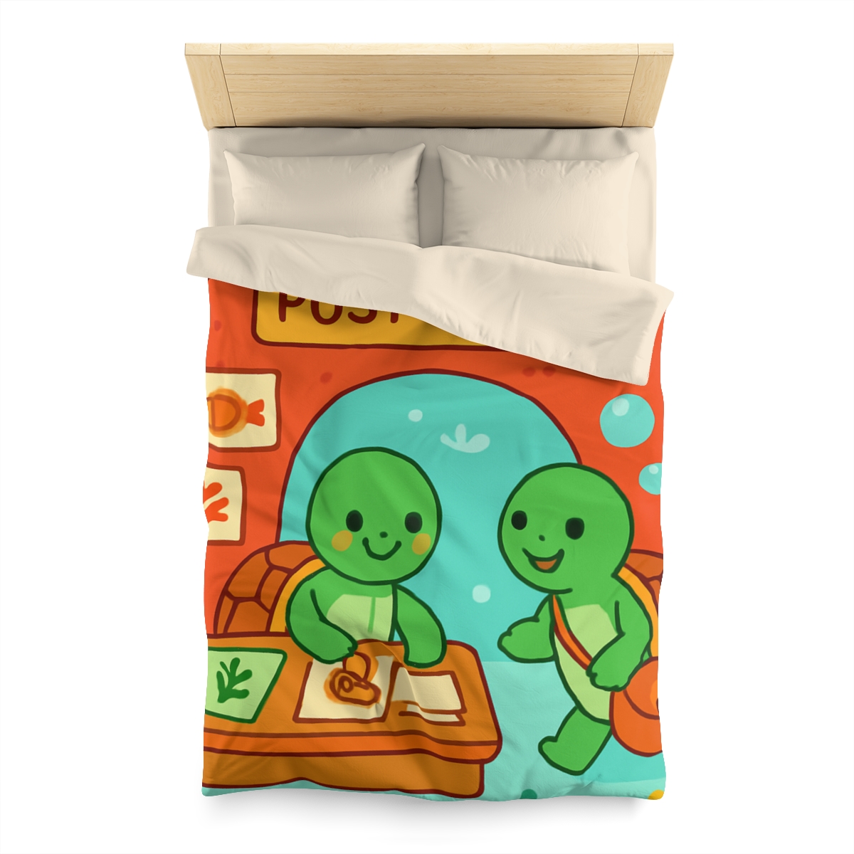 Coral Reef Post Office Run By Sea Turtles unique patterned duvets