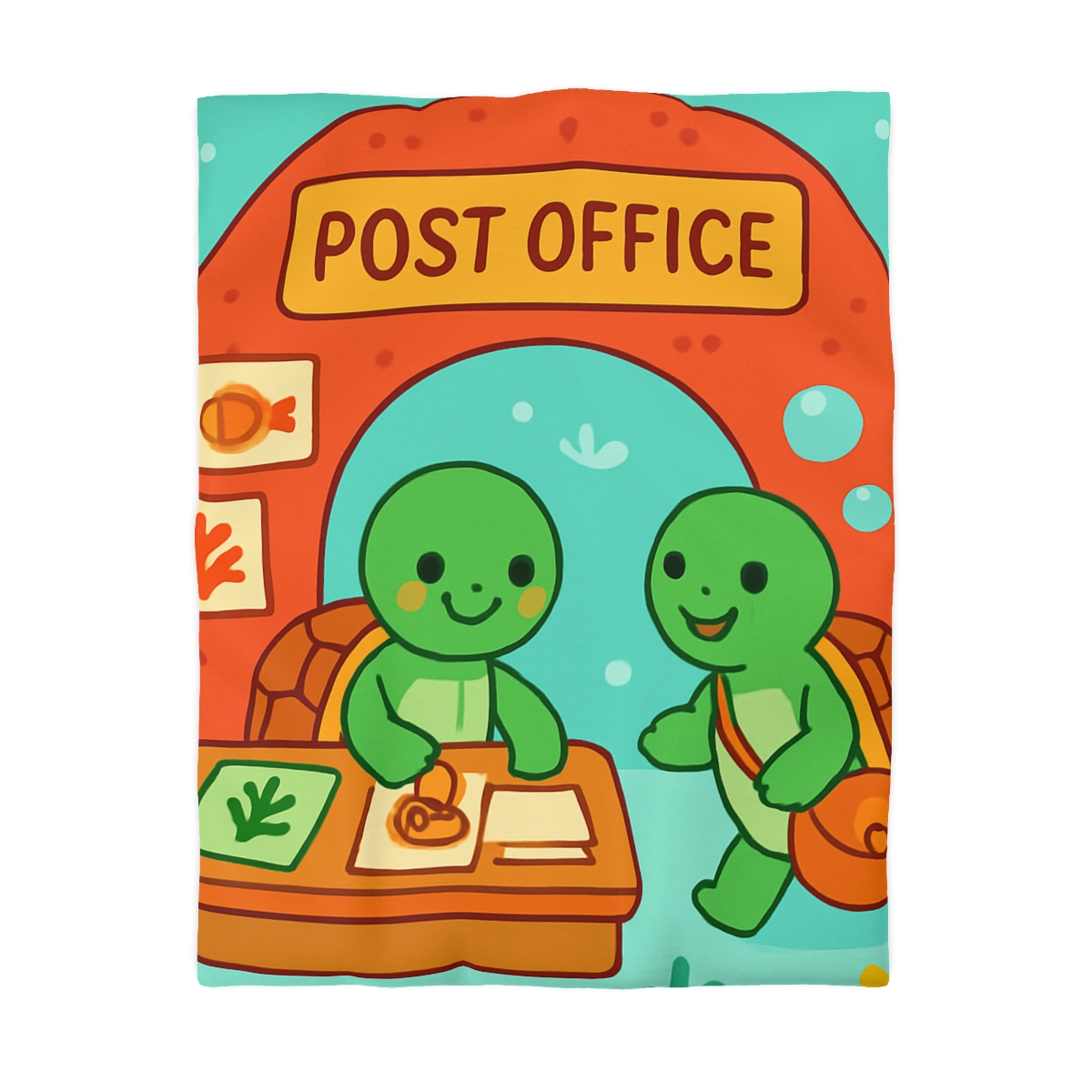 Coral Reef Post Office Run By Sea Turtles unique patterned duvets