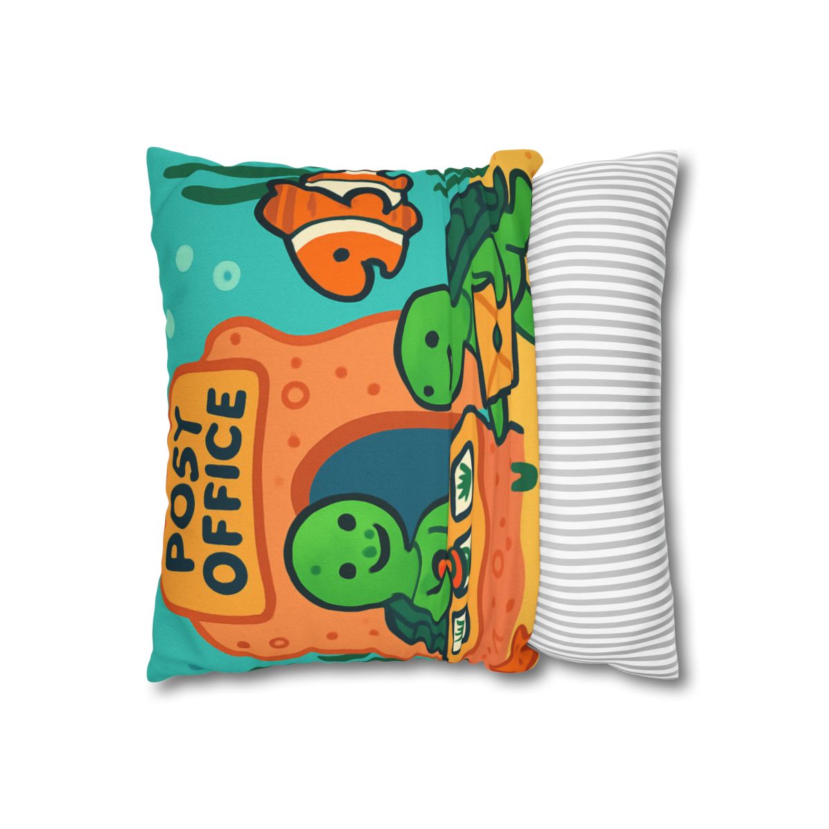 Coral Reef Post Office Run By Sea Turtles soft cotton pillow cases