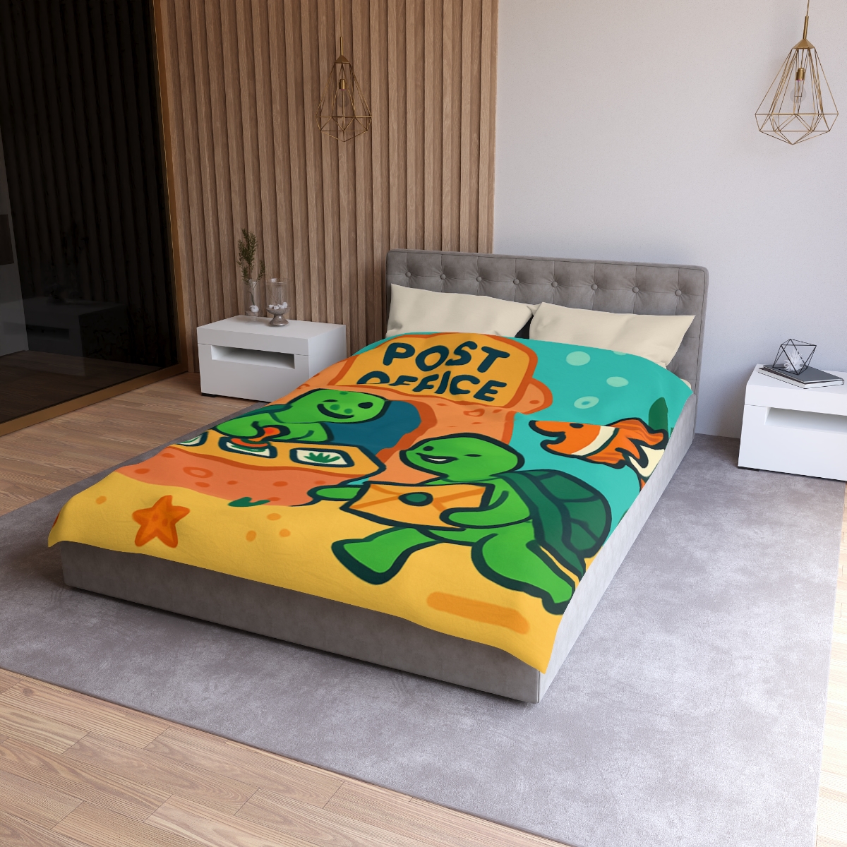 Coral Reef Post Office Run By Sea Turtles duvets for gifts