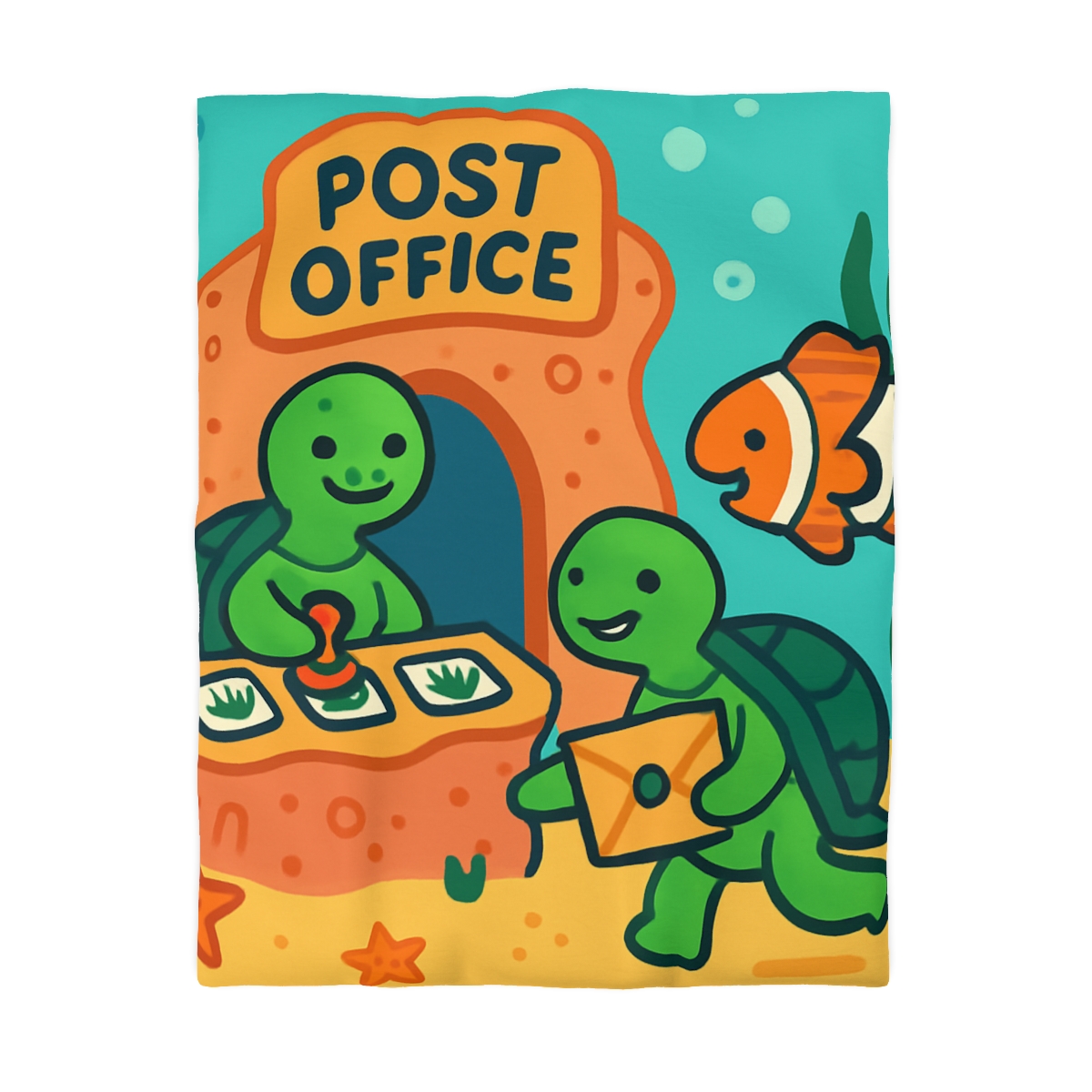 Coral Reef Post Office Run By Sea Turtles duvets for gifts