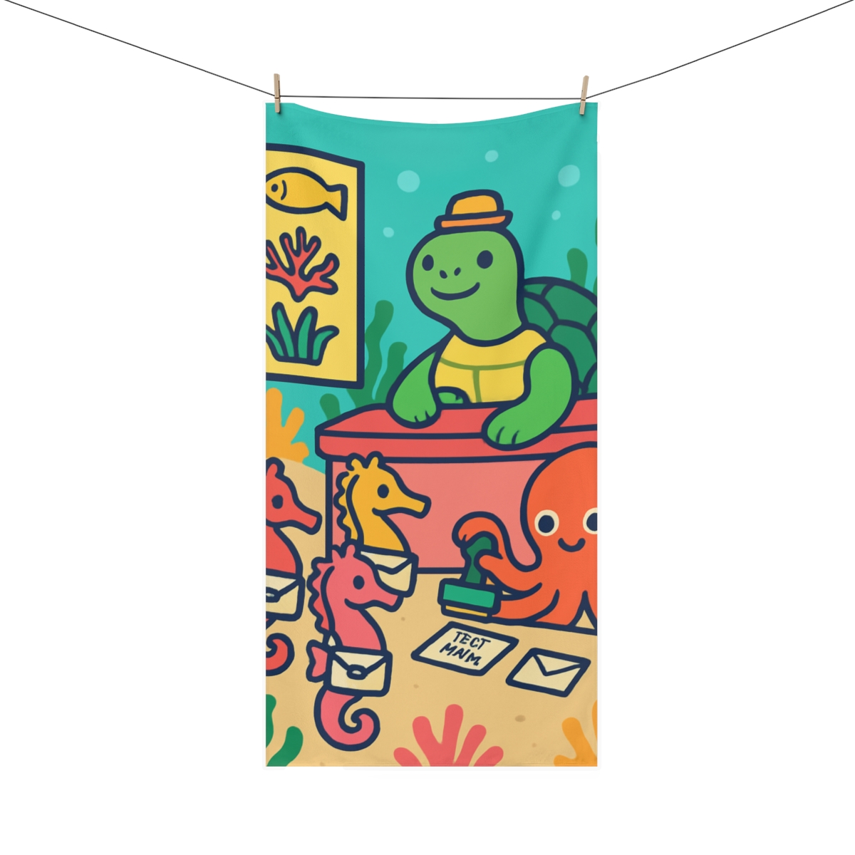 Coral Reef Post Office With Seahorse Mail soft cotton towels