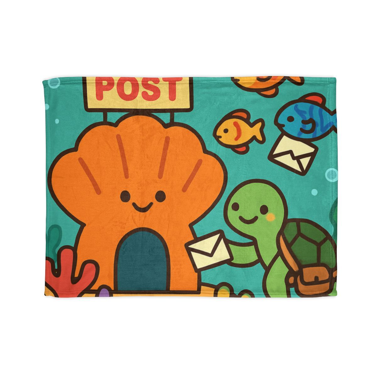 Coral Reef Post Office With Turtle Mail Carrier unique gift blanketscustom blankets