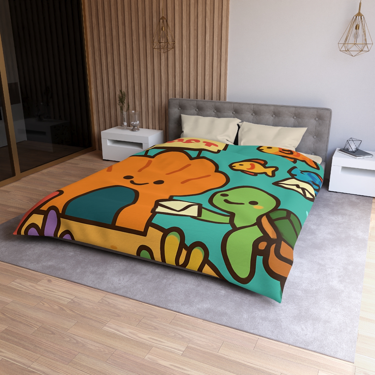 Coral Reef Post Office With Turtle Mail Carrier personalized bedding duvets