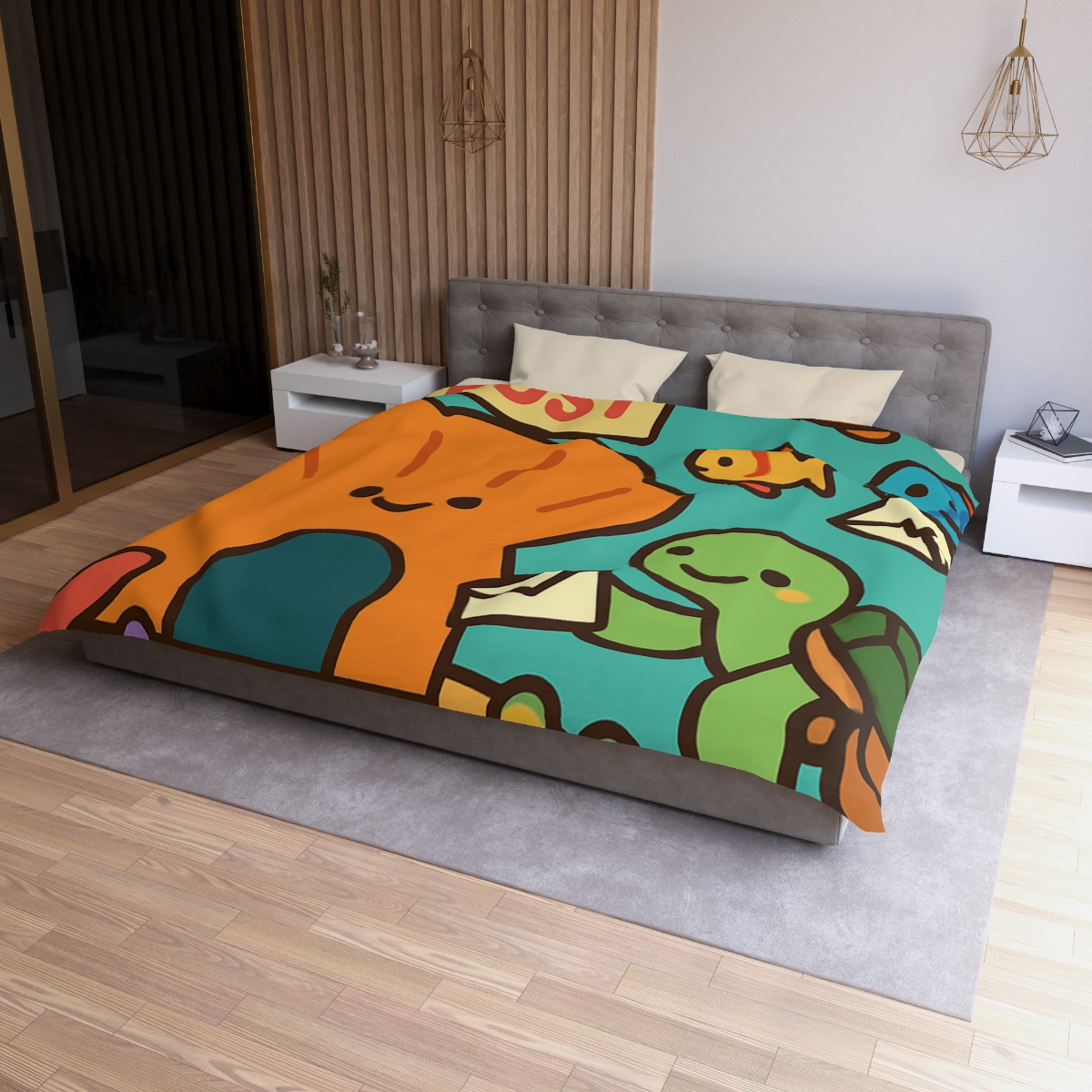 Coral Reef Post Office With Turtle Mail Carrier personalized bedding duvets