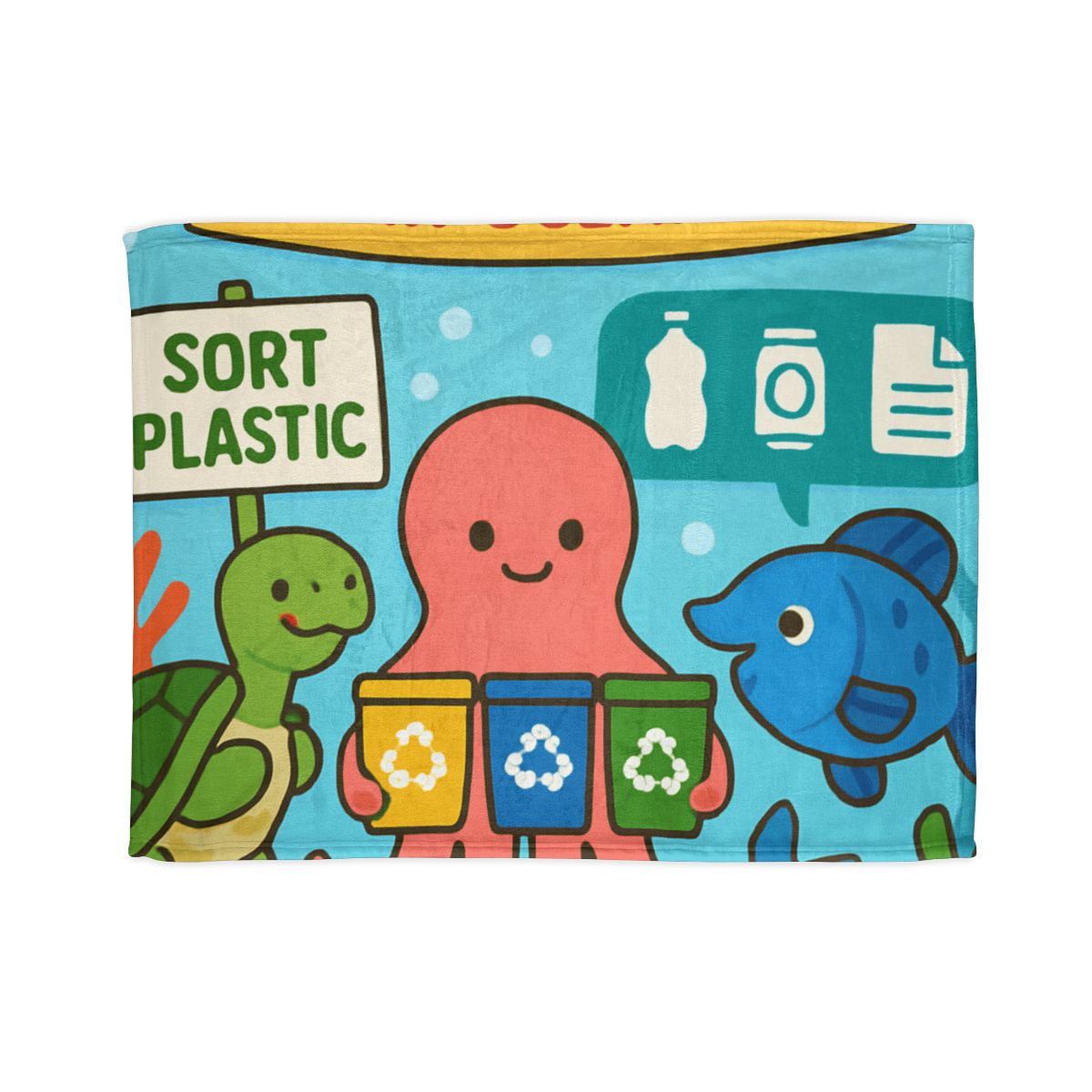 Coral Reef Recycling Parade stylish throw blankets