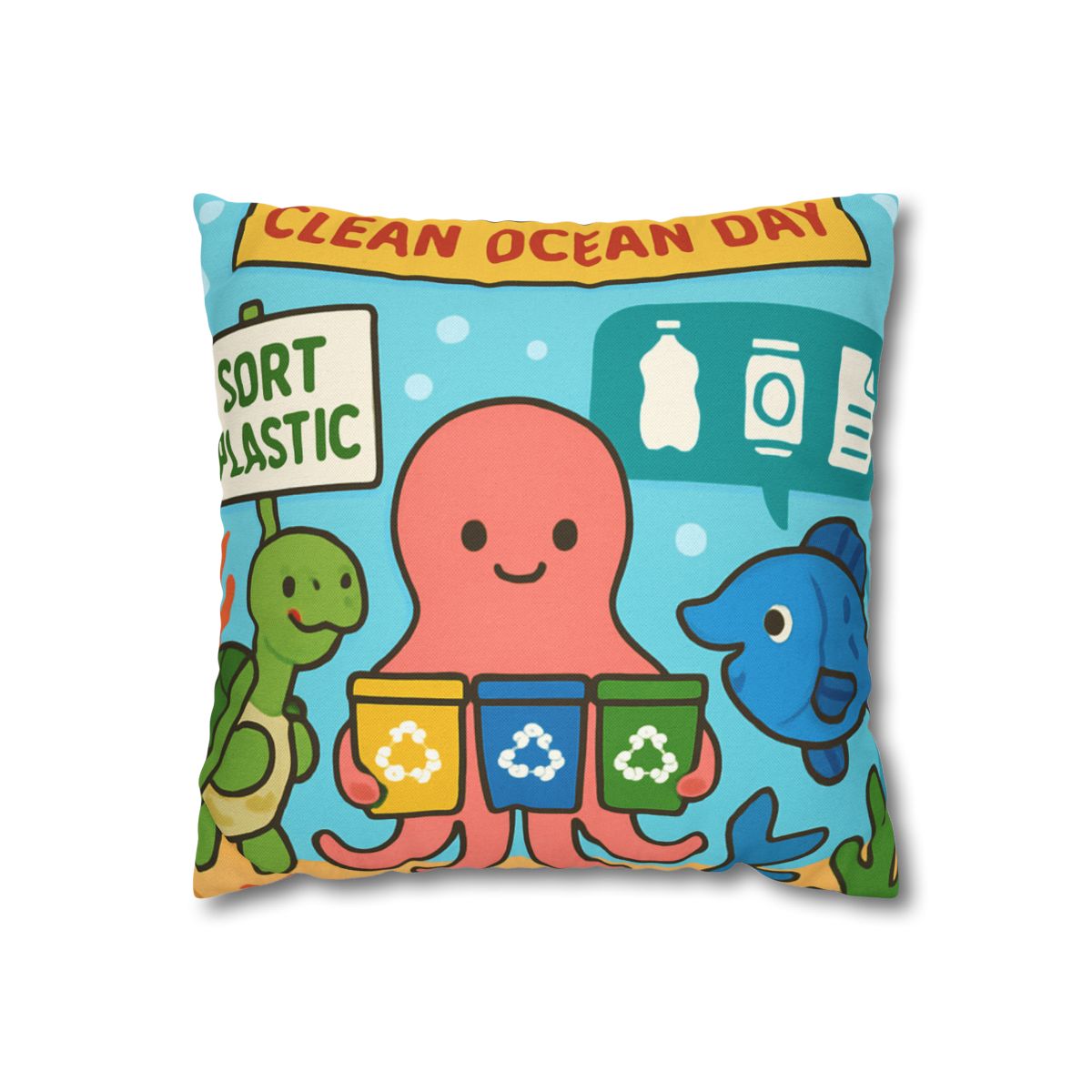 Coral Reef Recycling Parade stylish decorative pillowcases