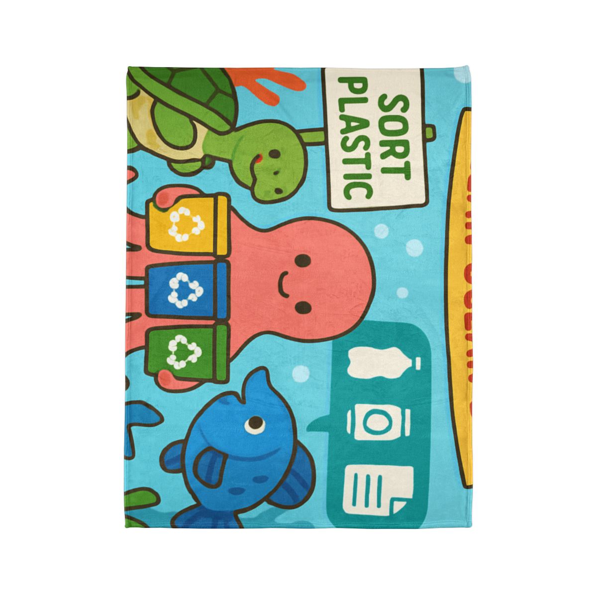 Coral Reef Recycling Parade stylish throw blankets