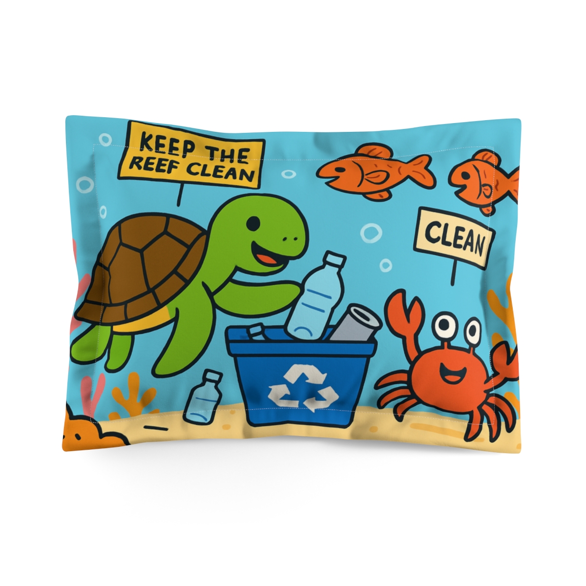 Coral Reef Recycling Patrol trendy accent pillows