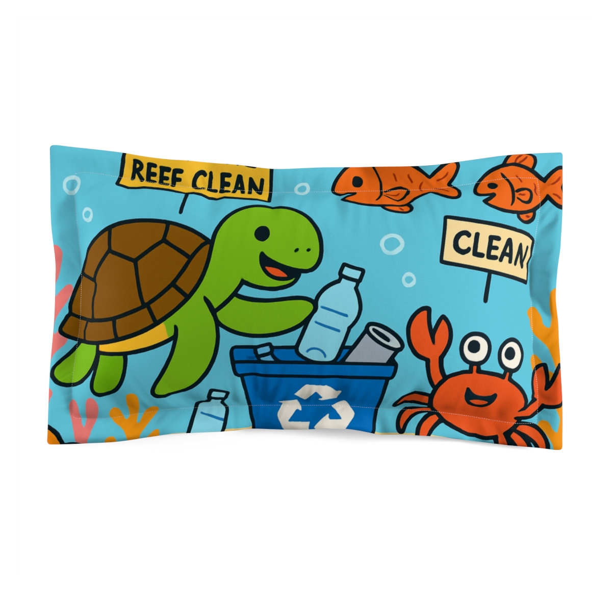 Coral Reef Recycling Patrol trendy accent pillows