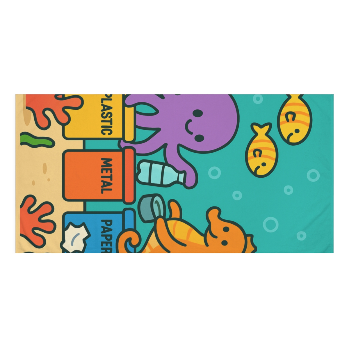 Coral Reef Recycling Squad unique gift towels