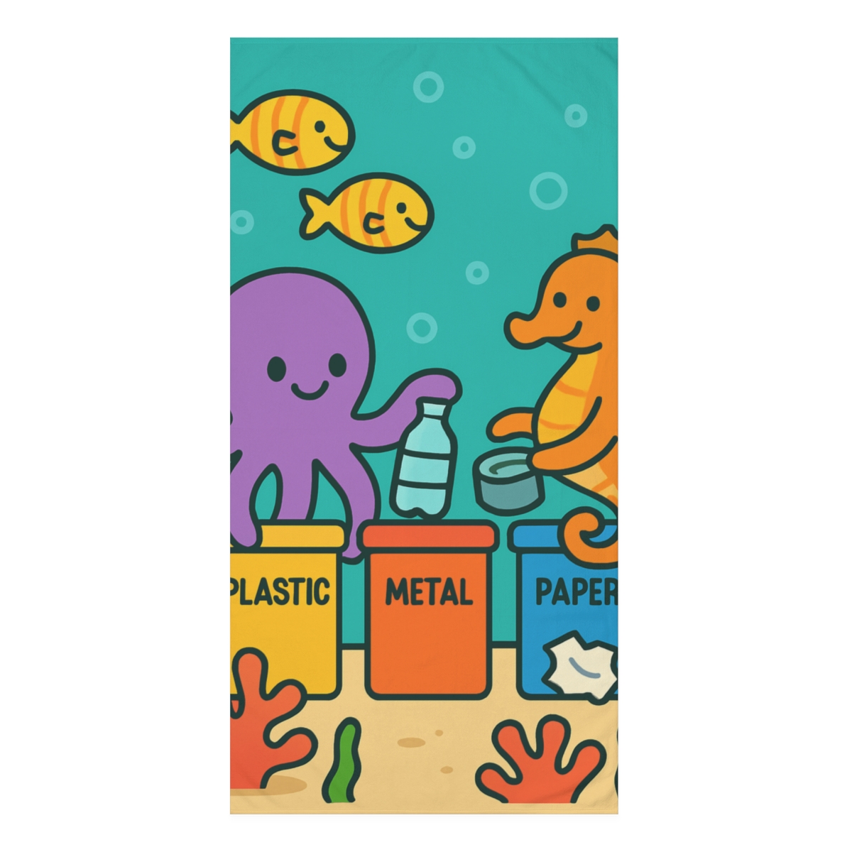 Coral Reef Recycling Squad unique gift towels