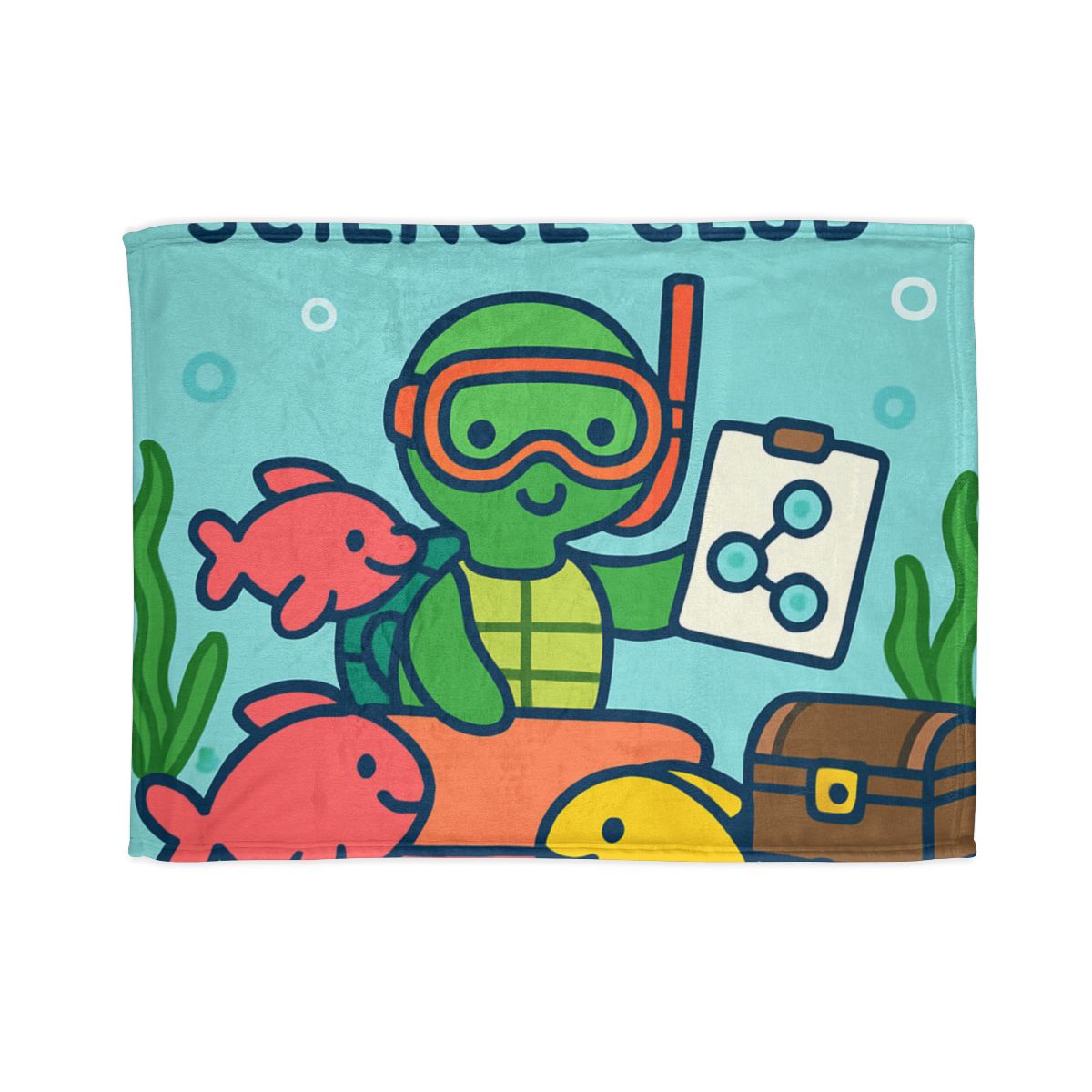 Coral Reef Science Club Turtle stylish throw blankets