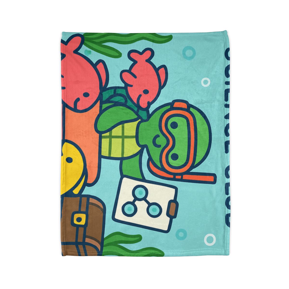 Coral Reef Science Club Turtle stylish throw blankets