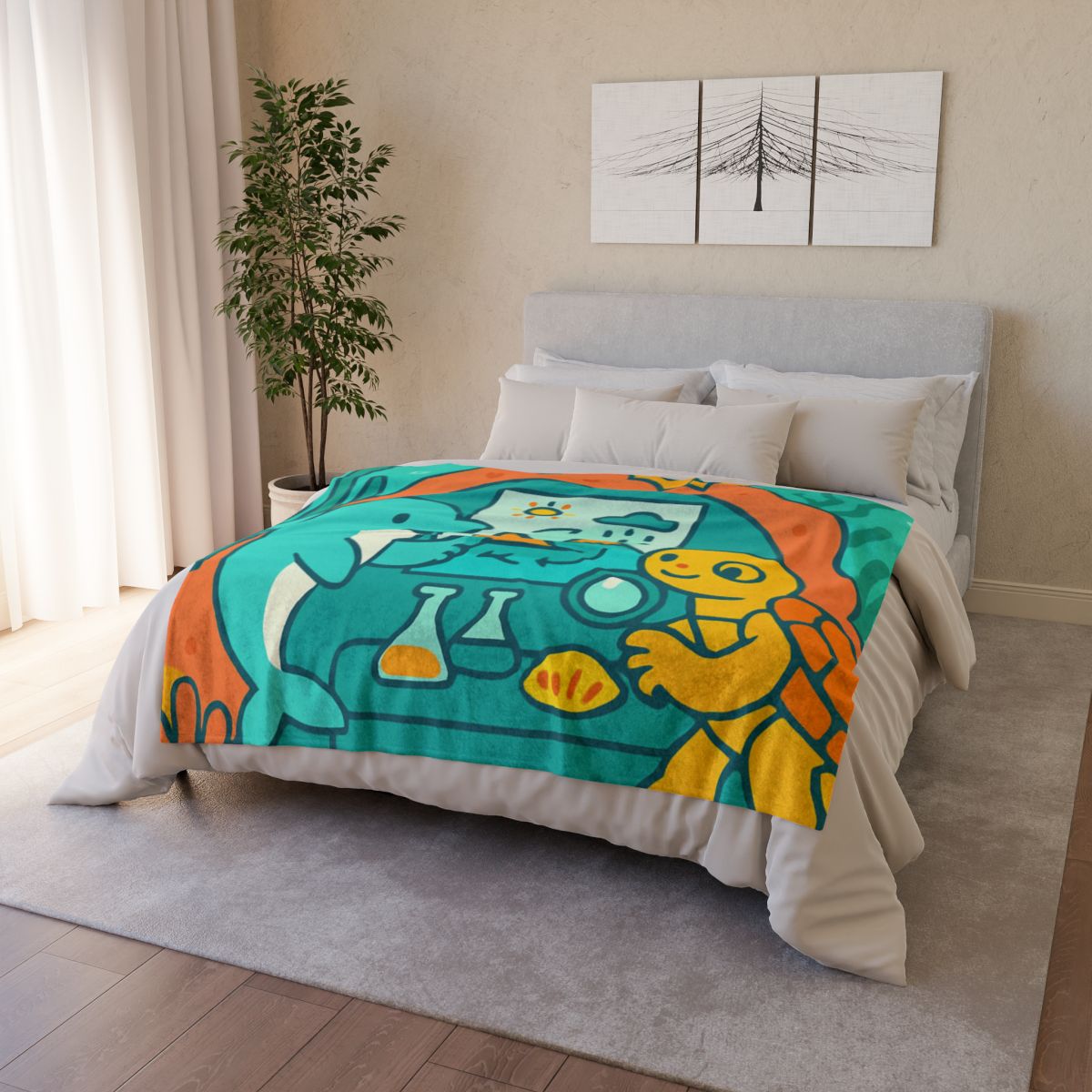 Coral Reef Science Lab trendy patterned blankets