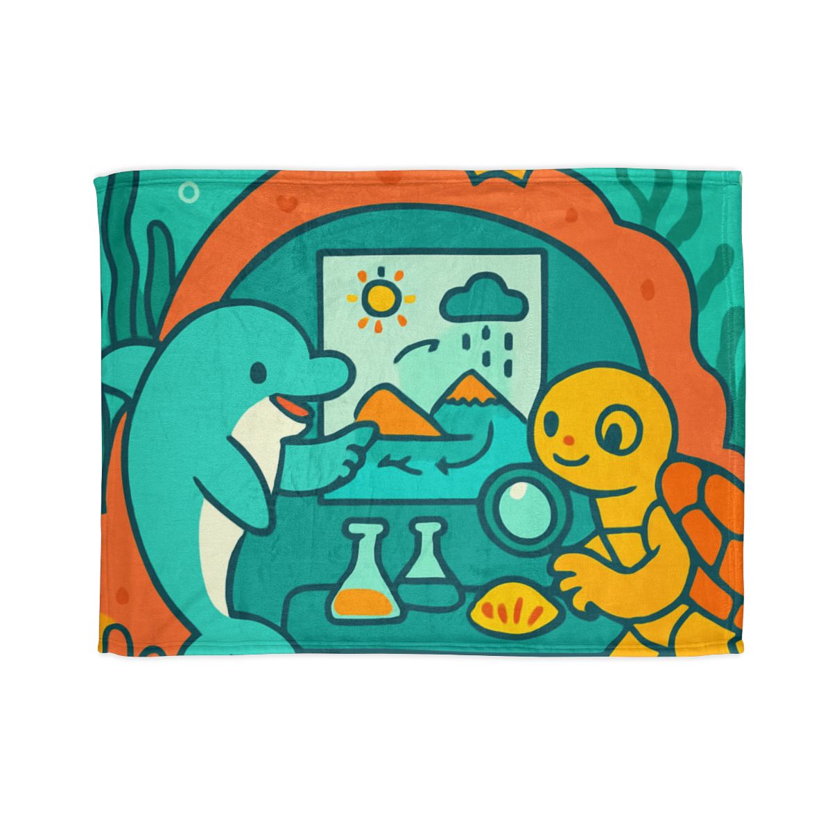 Coral Reef Science Lab trendy patterned blankets