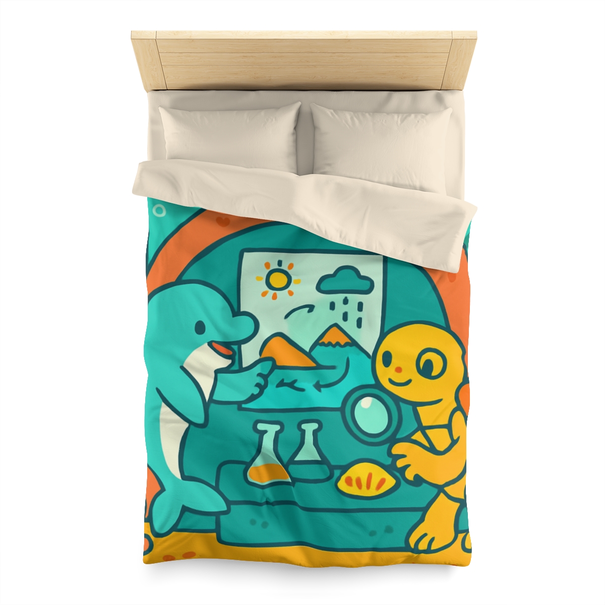 Coral Reef Science Lab designer printed duvets