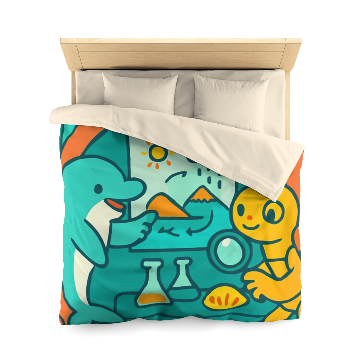 Coral Reef Science Lab designer printed duvets