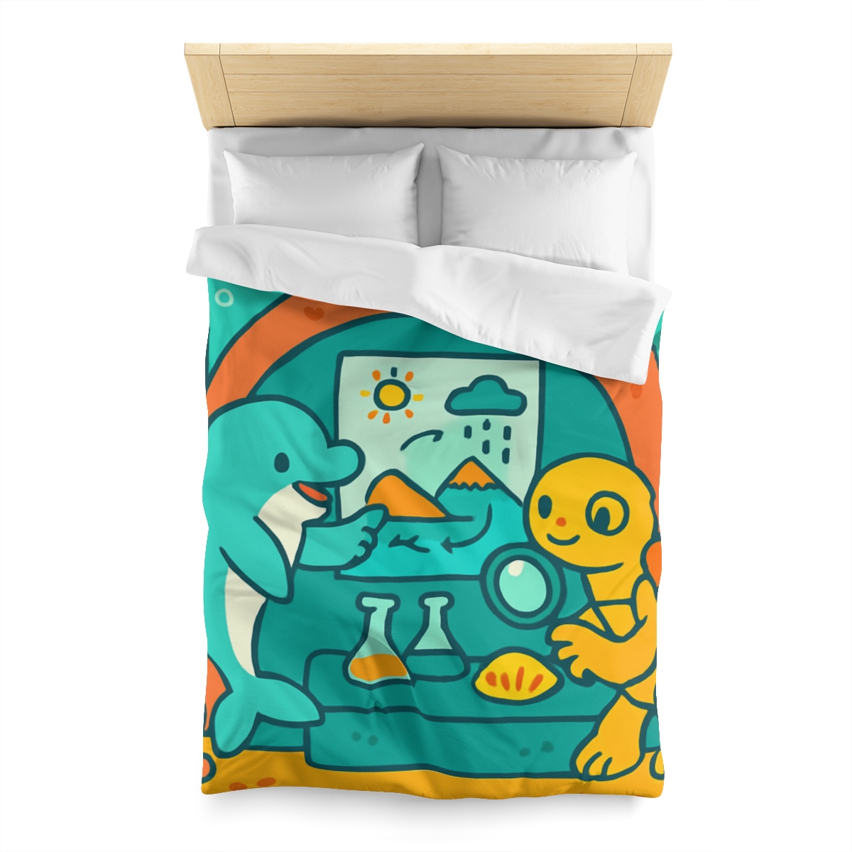 Coral Reef Science Lab designer printed duvets