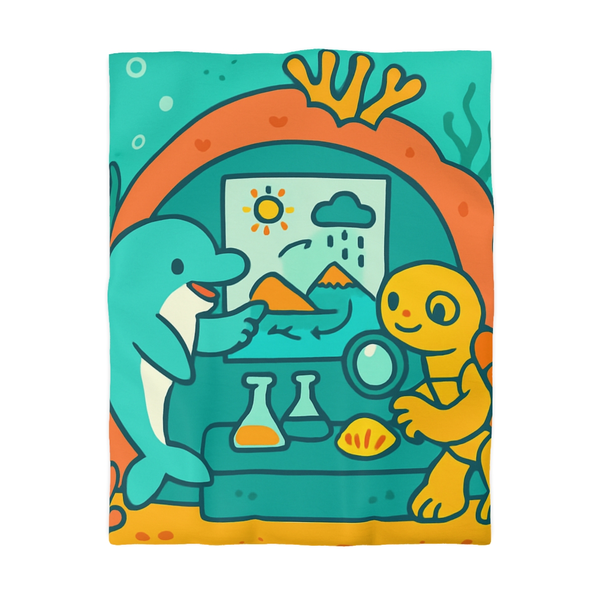 Coral Reef Science Lab designer printed duvets