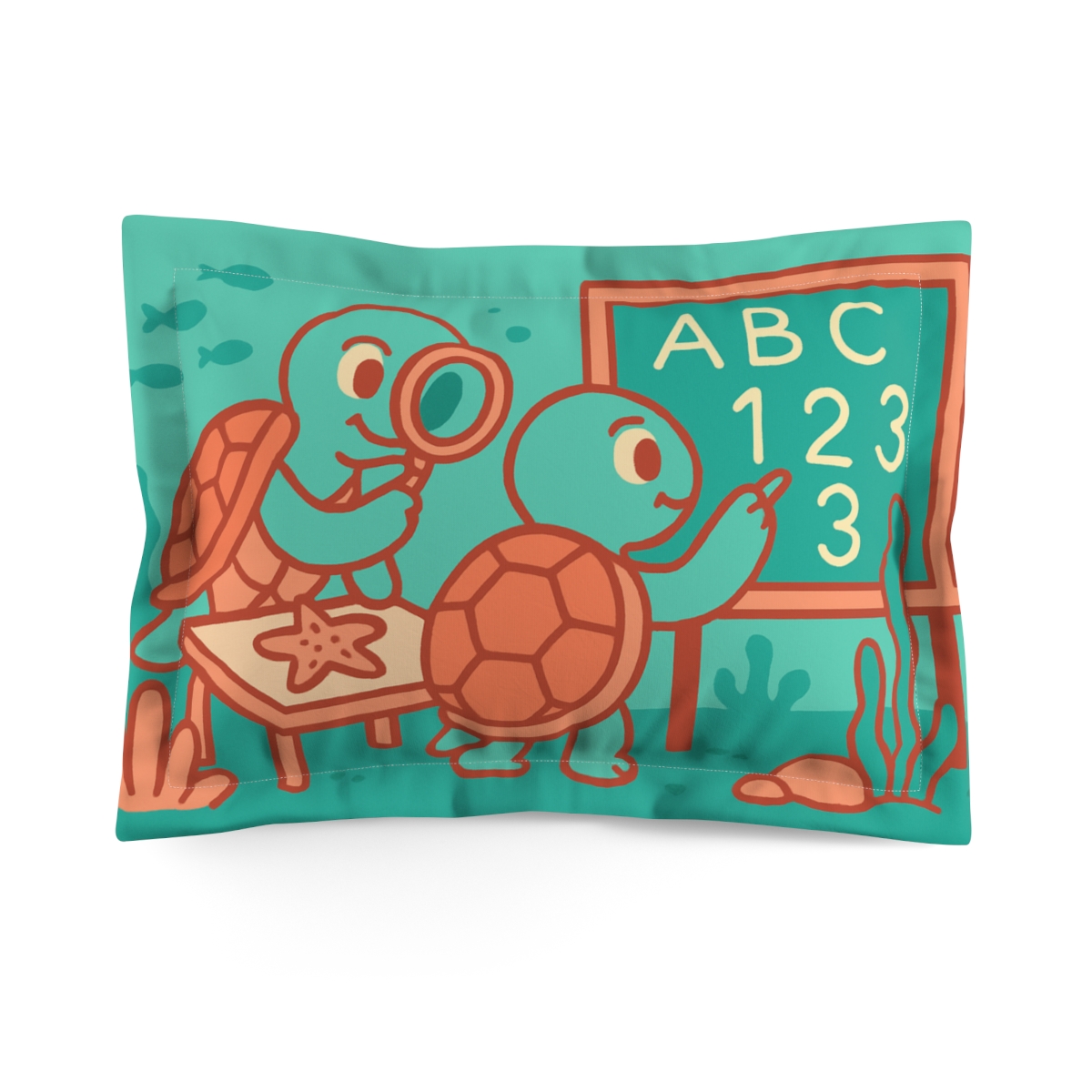 Coral Reef Science Lab Turtles unique shape pillows