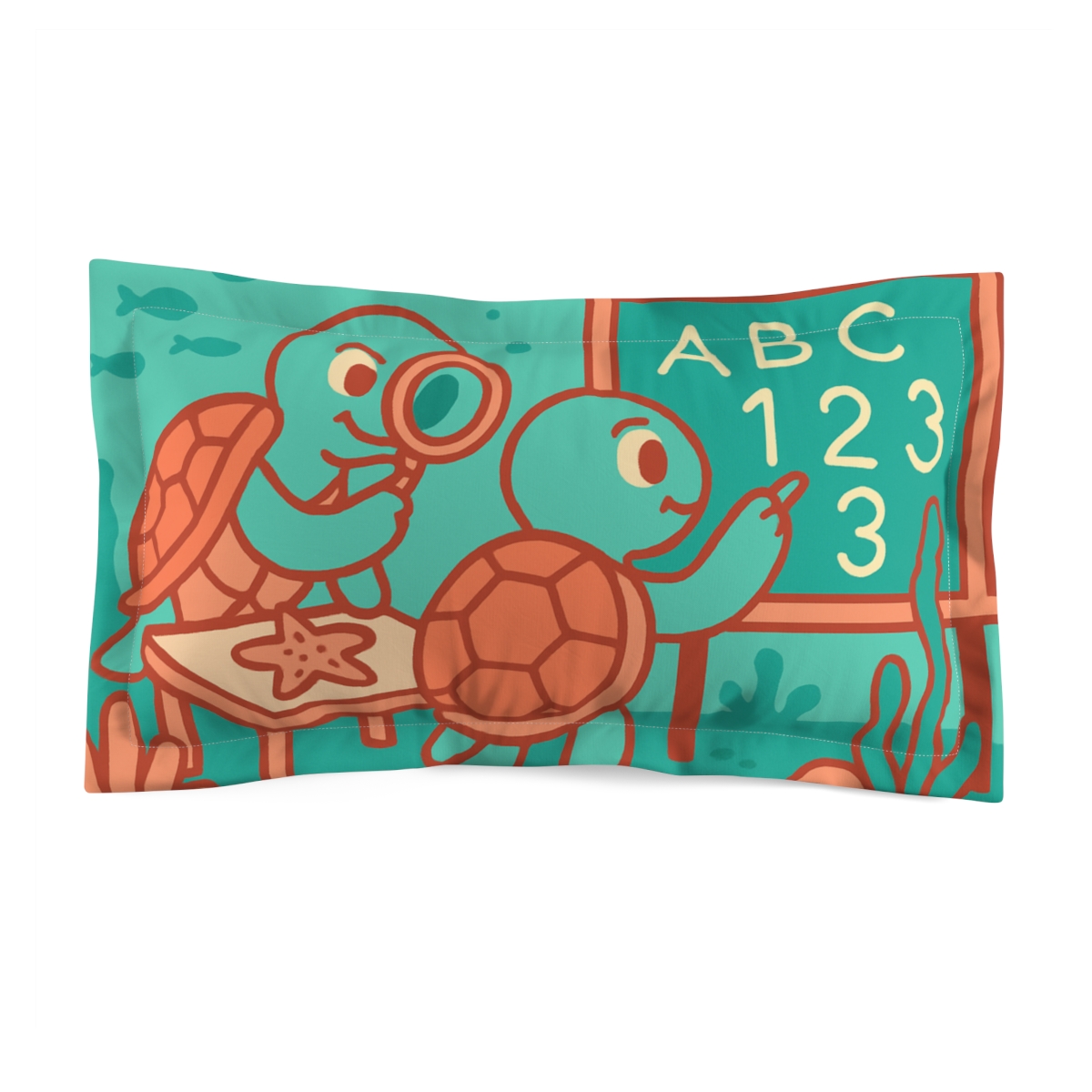 Coral Reef Science Lab Turtles unique shape pillows