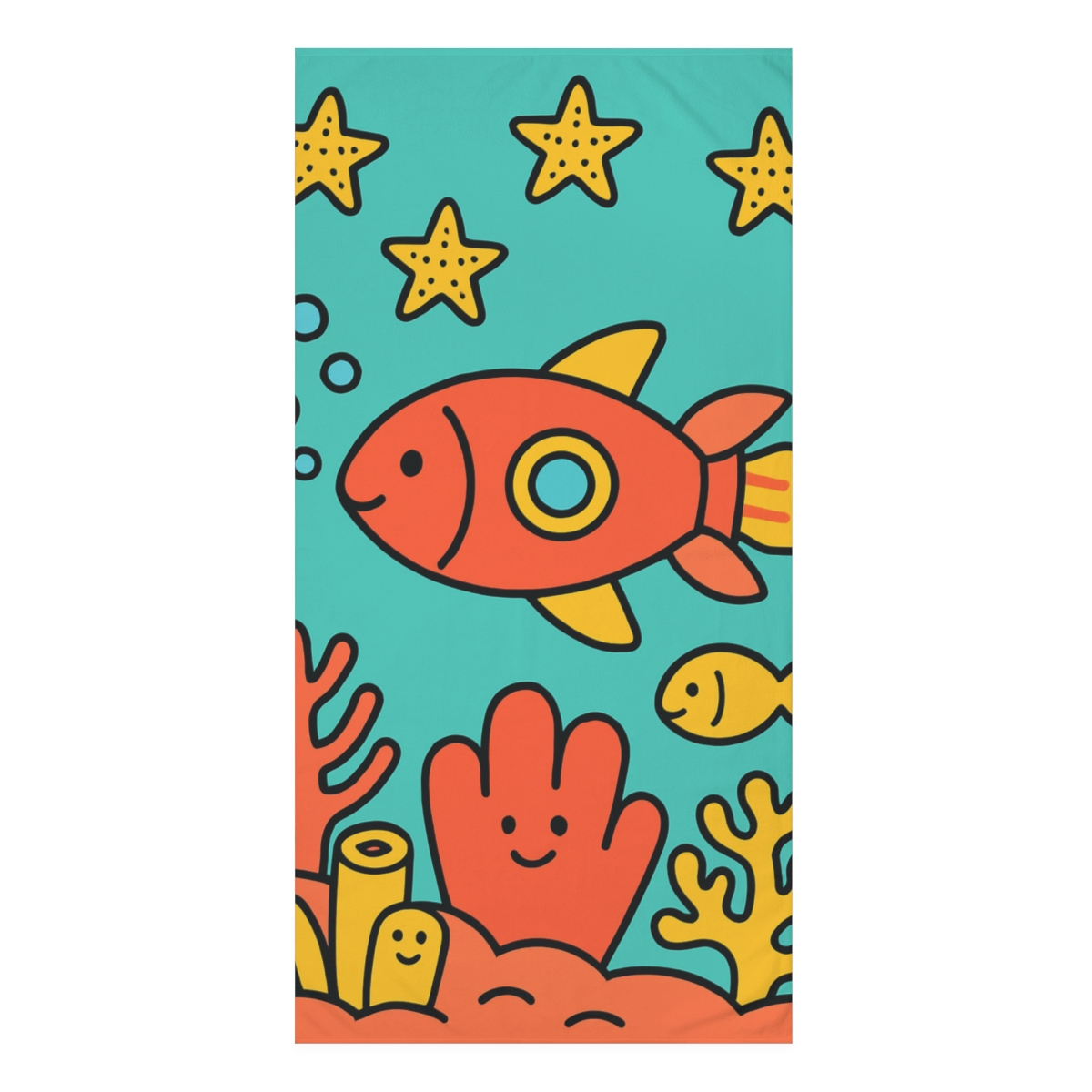 Coral Rocket Reef soft cotton towels