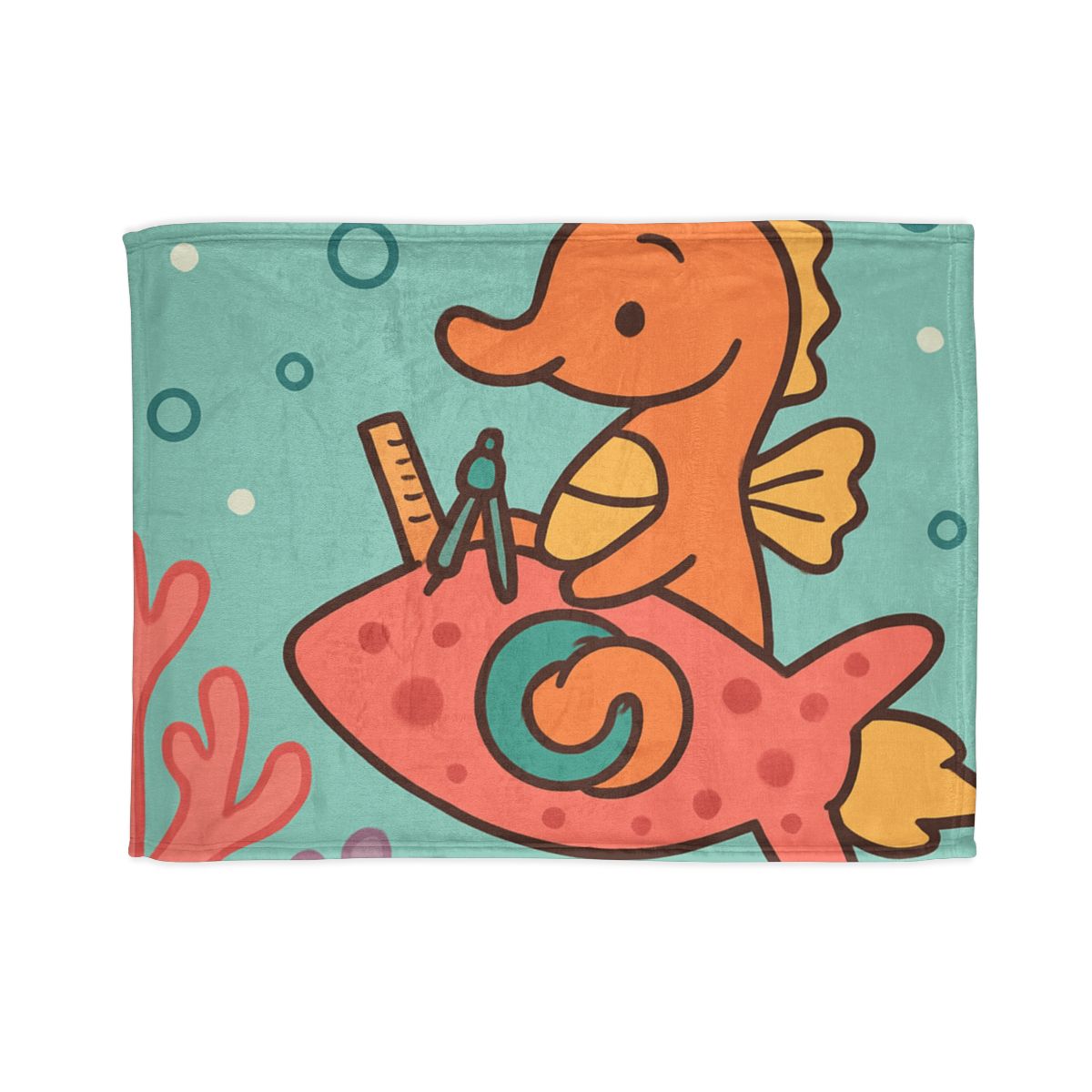 Coral Rocket Seahorse unique gift blanketscustom blankets