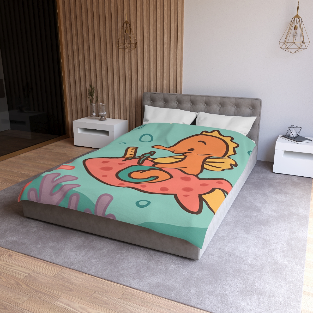 Coral Rocket Seahorse trendy bedroom duvets