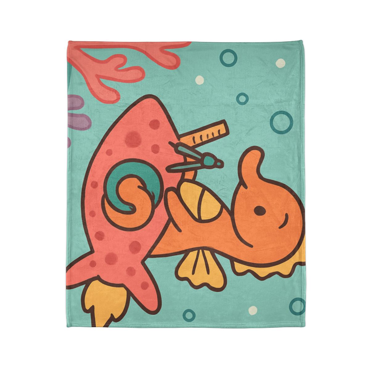 Coral Rocket Seahorse unique gift blanketscustom blankets