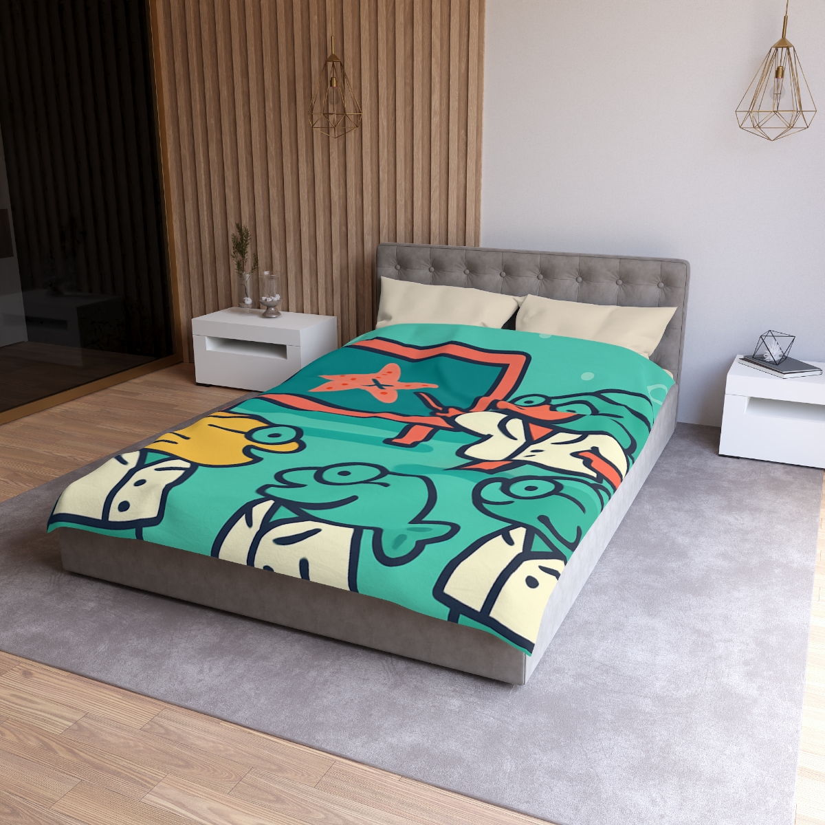 Coral School Of Scientists designer printed duvets