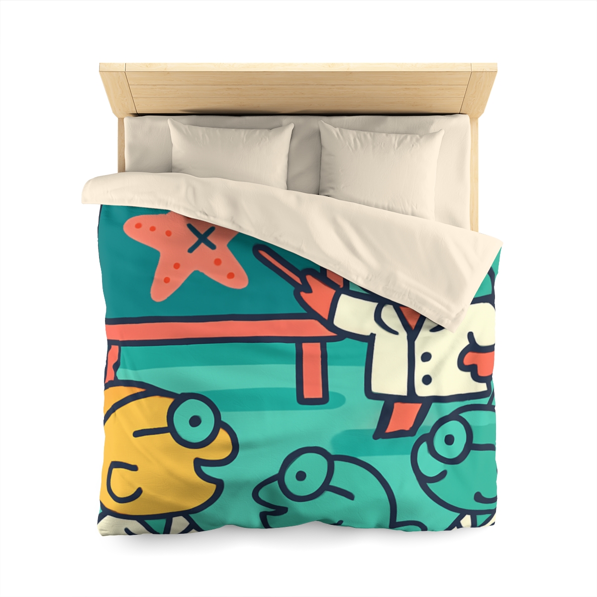 Coral School Of Scientists designer printed duvets