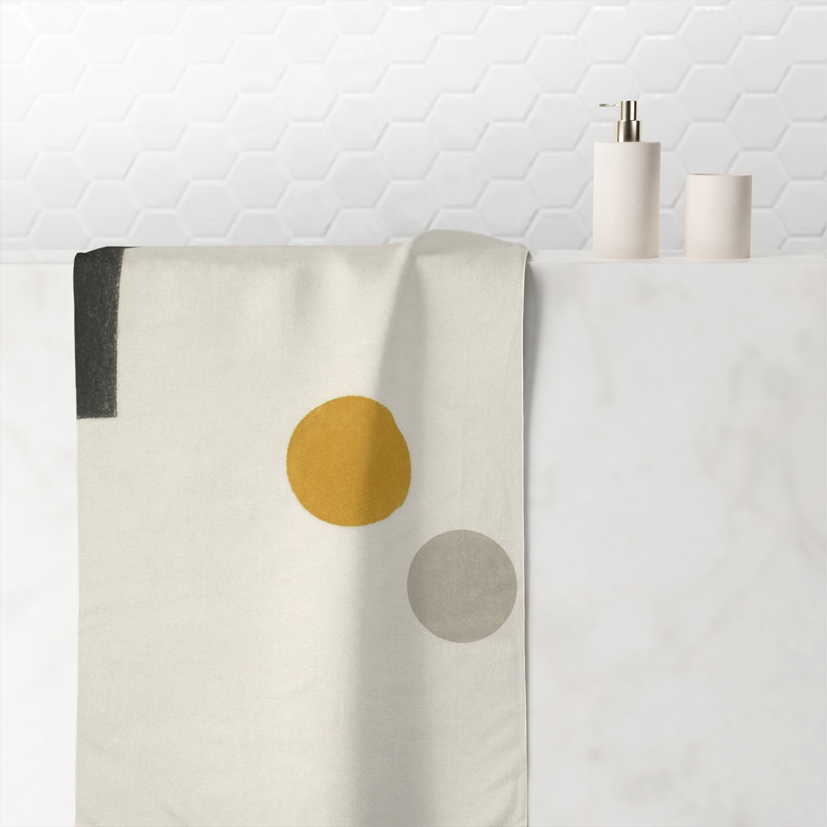 Corner Arc Negative Space personalized bath towels