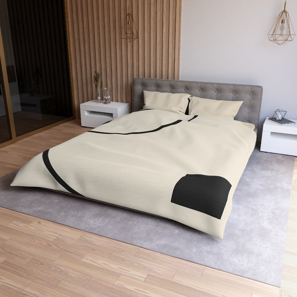 Corner Arc Pause personalized bedding duvets