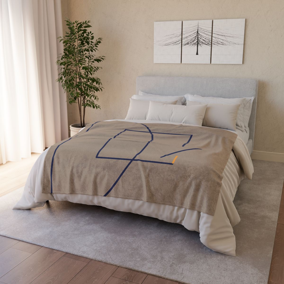 Corner Arc With Nested Open Square designer printed blankets