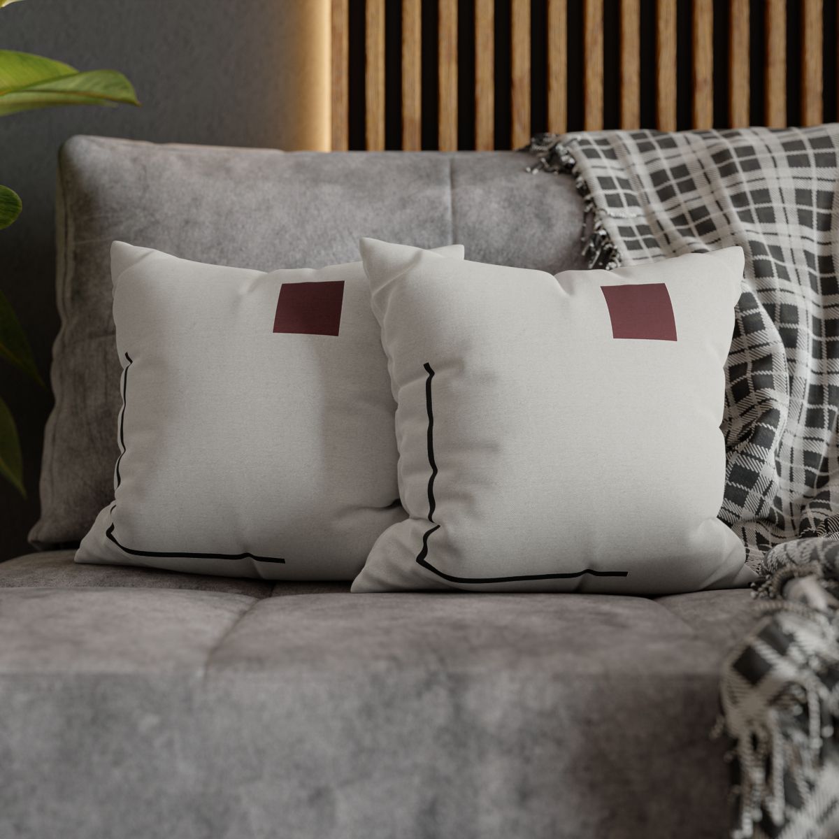Corner Frame With Floating Square trendy patterned pillow cases